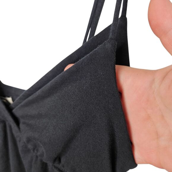 J Crew Y2K Babydoll Tops Lot of 2 Women's Medium Green Black Double Lined Cotton - Picture 4 of 11